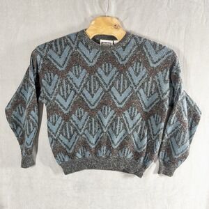 Vintage White Oak Geometric Knit Sweater Mens Large Acrylic & Nylon